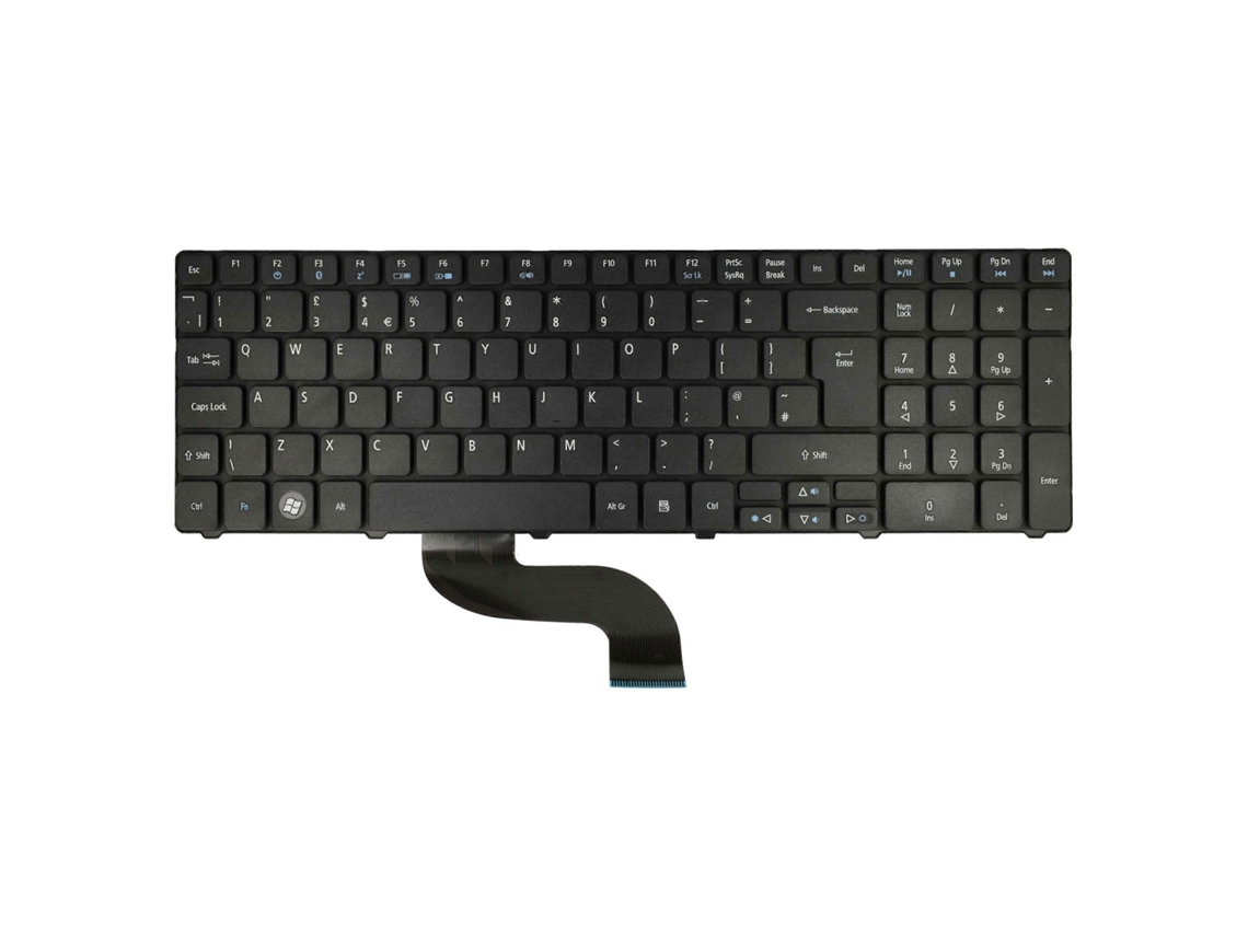 Teclado Qwerty Vhbw Compatível Com Notebook Acer Aspire 8940g Preto, Com Teclado Numérico Everley891