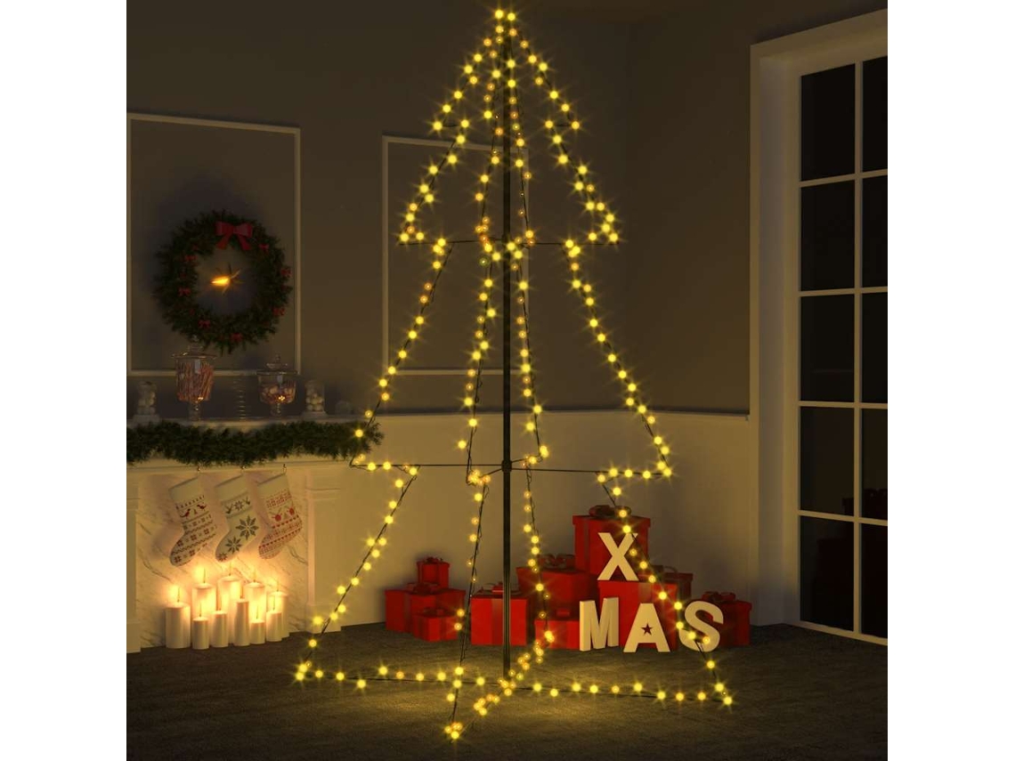 Vidaxl Árvore De Natal Em Cone 240 Leds 118x180 Cm Interior E Exterior