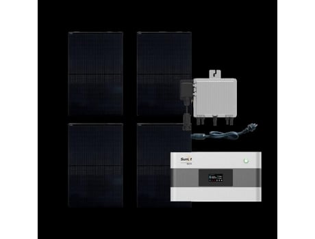 Kit Solar Pacote Conforto Plug Play - 4 X Painéis Solares 1720w 1 X Bateria 2.2 Kwh Lifepo4 Microinversor 700w A 800w Suportes E Cabos
