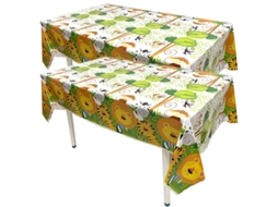2026 mantel de Plástico para Fiesta de Animales de La Selva, 2 Unidades, Talla 52x86 Pulgadas, Desechable Y Reutilizable
