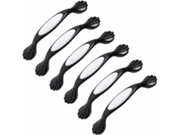 Conjunto De 6 Puxadores Porta Armário, Guarda Roupa E Closet, Com Estampa Floral Em Cerâmica Diâmetro Interno 128mm