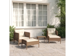 Conjunto de Lounge de Jardim HARLANV1 com Vime Pe Preto e Cinza