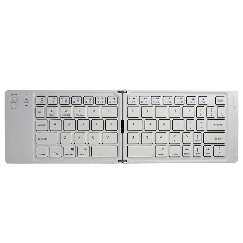 Teclado Dobrável Sem Fio (branco), Ultrafino, Bluetooth, Compatível Com Ipad, Ios, Android E Windows.