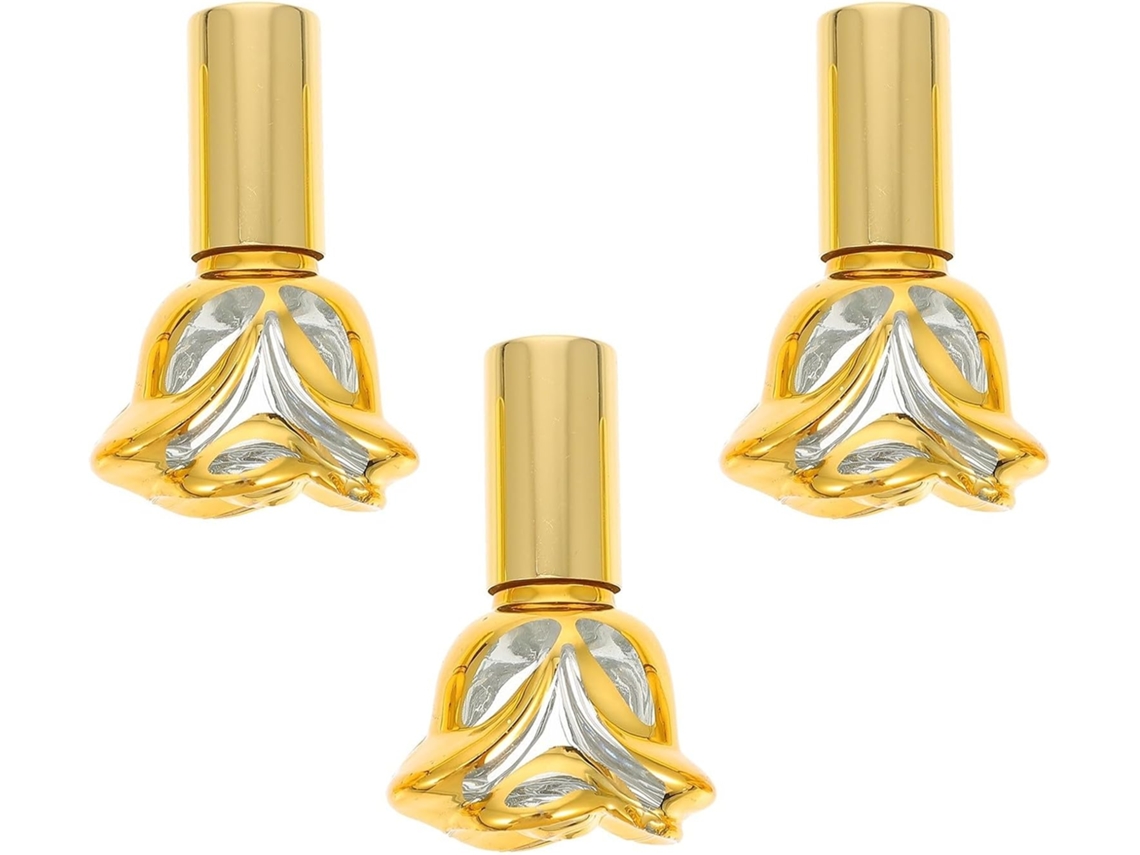 Conjunto De 3 Frascos De Vidro Recarregáveis Para Perfume, Ideal Para Aromaterapia, Cor Rosa, Design Compacto