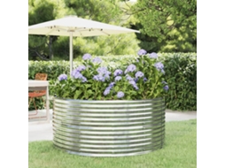 Vidaxl Canteiro Elevado Jardim 140x140x68 Aço Galvanizado Prateado