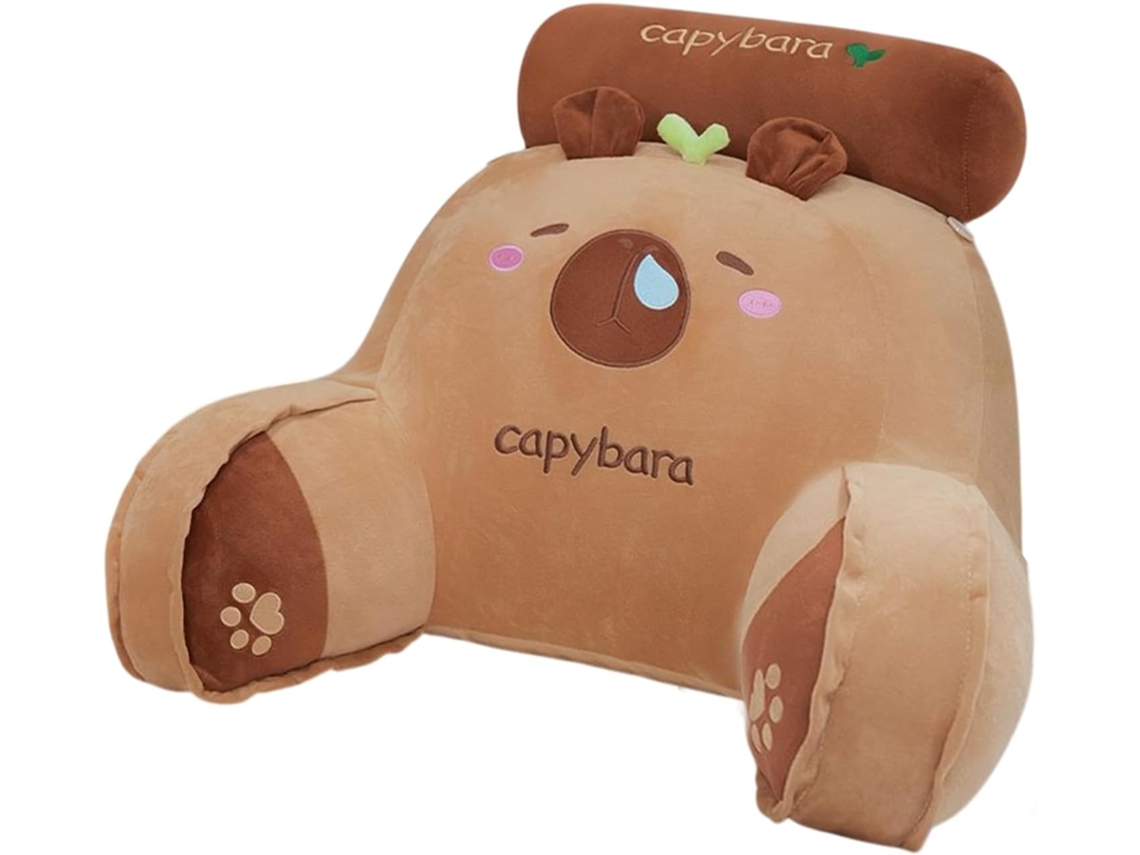 Almofada de Cama Leitura Capivara, Pelúcia Macia e Delicada para Sofá, Sala Estar, Carro, Descanso CHABERLU