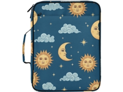 Pasta Expansível Classic Blue Celestial Elements, Organizador De 3 Argolas Com 7 Bolsos E Sistema Sanfonado, Ideal