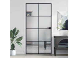 Vidaxl Porta Interior 102,5x201,5 Cm Vidro Temperado E Alumínio Preto