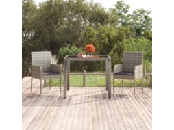 Vidaxl Cadeiras De Jardim C/ Almofadões 2 Pcs Vime Pe Cinzento