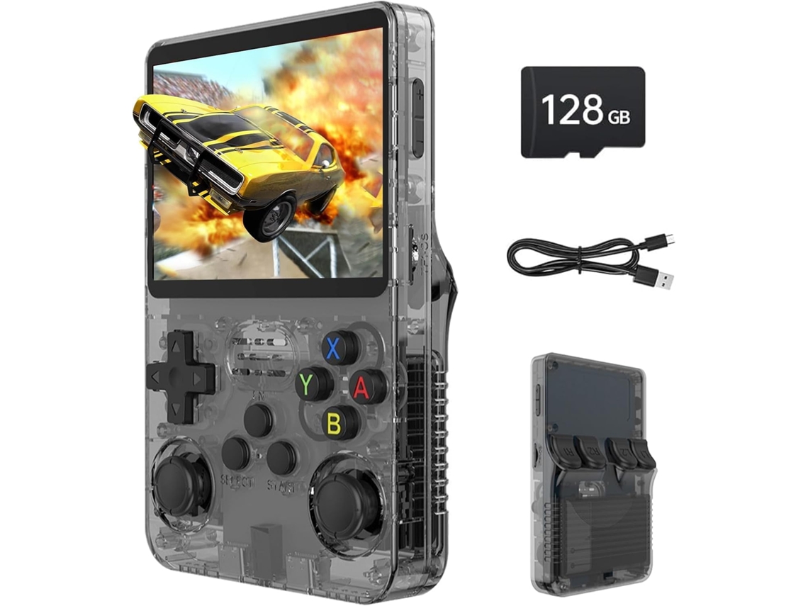 Console de Jogos Portátil Retrô VONKELIOS R36s com 128 Gb, 40.000 jogos e Linux