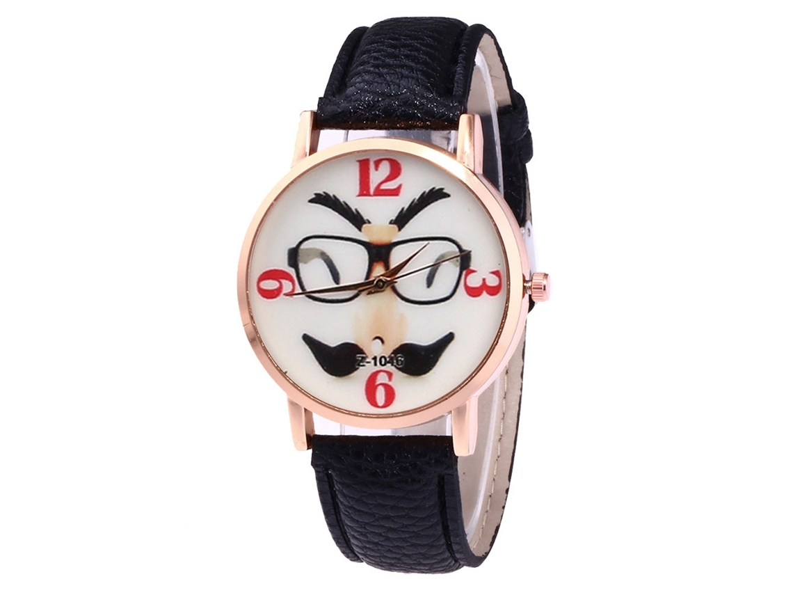 Reloj De Pulsera De Cuarzo Con Correa De Cuero Pu Zhoulianfa Unisex Negro