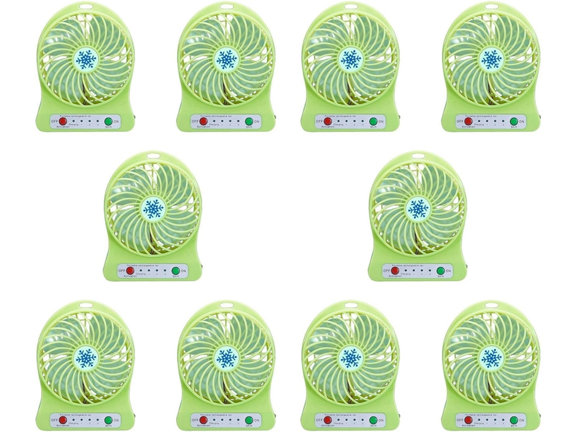 10 Mini Ventiladores Portáteis Recarregáveis para Mesa SFUSHOS