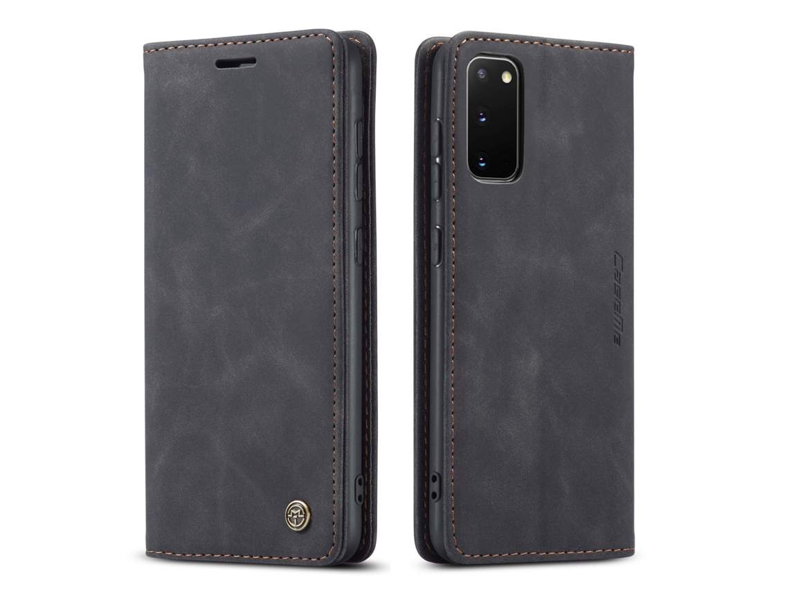 Capa De Couro Retrô Para Celular Com Aba, Protege O Cartão.preto - Samsung S23 Plus