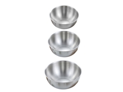 Conjunto 3 Taças De Mistura Em Aço Inox - Tigelas Empilháveis Para Preparo De Alimentos E Saladas