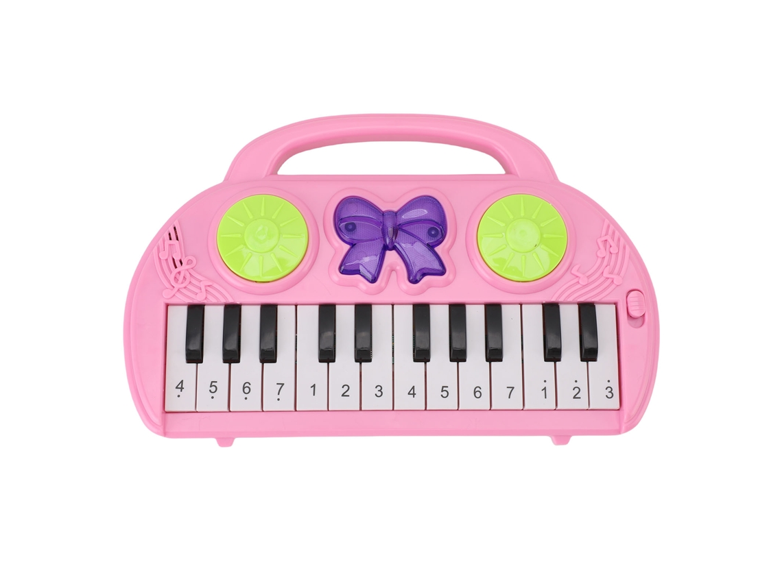 Primerox brinquedo Piano Infantil 14 Teclas Educativo Multifuncional Musical para Bebês Rosa