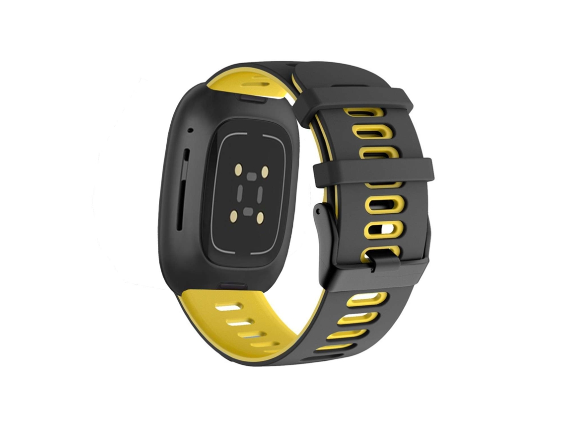 Bracelete Pioneer para Fitbit by Google Versa 3 Preto e Amarelo