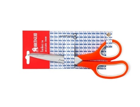 Tesoura de mesa e artesanato ARTIGLIO 4365T universal corte reto laranja aço inoxidável branco
