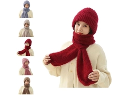 2026 gorro Bufanda Integrado Antiviento para Oídos, Abrigo de Invierno Tejido 2 En 1, Calentador Espesorado para Actividades Al Aire Libre