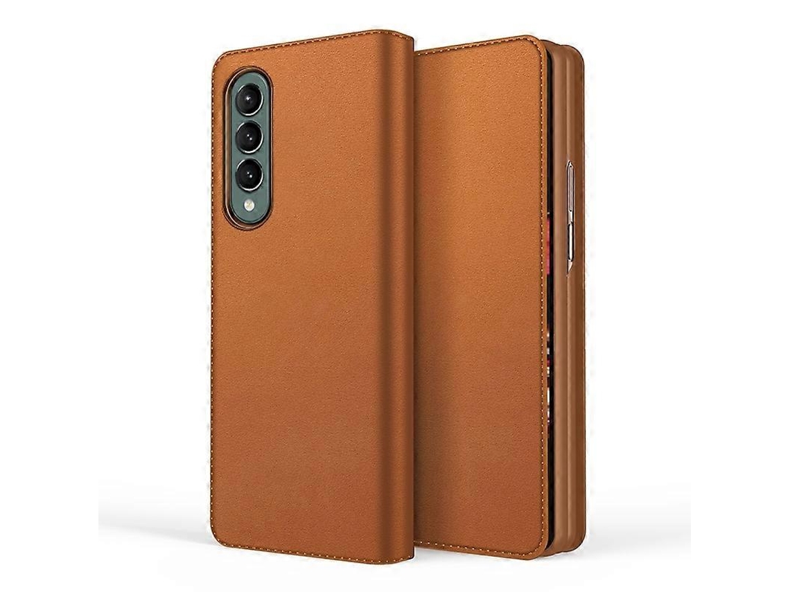 Capa De Couro Dobrável Horizontal Tipo Flip Para Samsung Galaxy Z Fold4