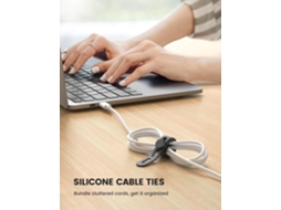 Pacote 10 Fitas Velcro Ajustáveis 23,5cm Pretas, Reutilizáveis Para Organizar Cabos Usb, Fios De Computador, Arrumação Para Secretária