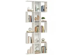 Estante Mdf Cor Branco Com Efeito Madeira 80x24x200 cm Homcom