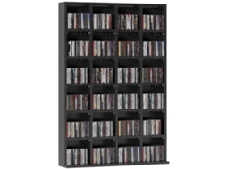 Armário Multimídia 456 CDs 336 DVDs Madeira com Prateleiras Ajustáveis 89x130,5cm preto BTFORUS