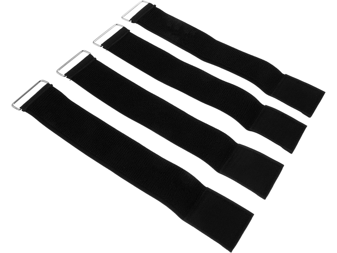Conjunto De 4 Faixas Elásticas Ajustáveis Para Exercícios Perna Com Fecho Autoadesivo, Feitas Poliéster E