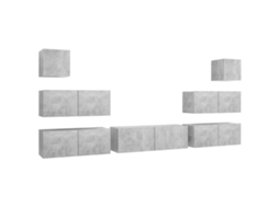 Tv Cabinet Set, Tv Cabinet Sets Vidaxl Cinzeto Madeira Processada (n/a)