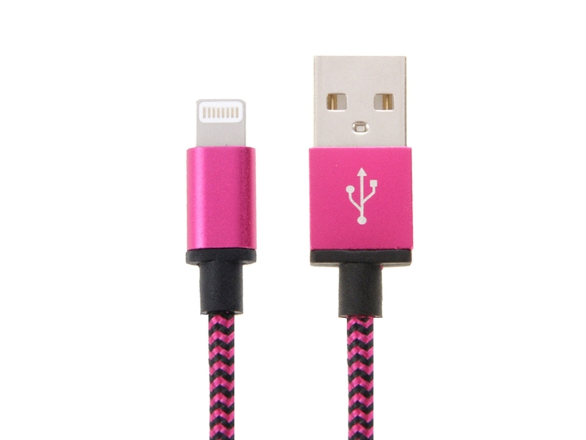 Cabo de Dados de Sincronização Usb 2m estilo tecido 8 Pinos magenta XIAOMOYU
