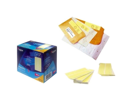 Etiquetas postais - AGIPA - 140 x 40 mm - Amarelas - 1000 etiquetas - Post standard SP 3762