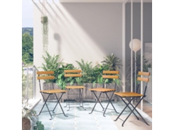 Cadeira De Bistrô Dobrável 4 Pcs Madeira De Acácia Maciça Dkd Home Decor