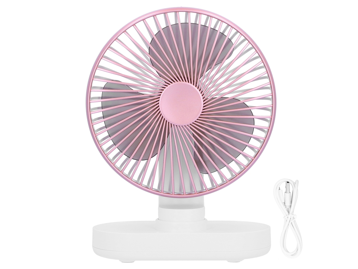 2026zentro-ventilador De Mesa Mini Automático Oscilante Usb Recarregável Silencioso Portátil Pequeno Cooler Rosa