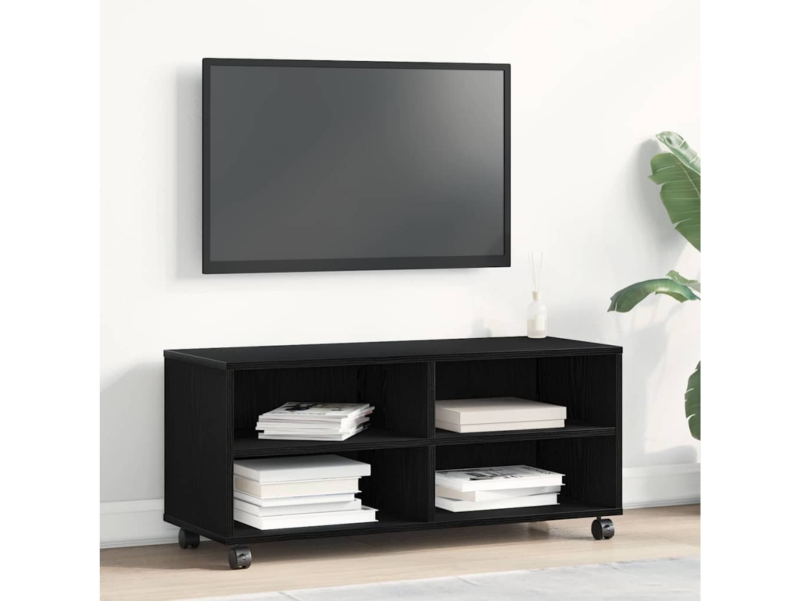 Vidaxl Gabinete Para Tv 90 X 35 X 40,5 Cm Preto Derivados De Madeira