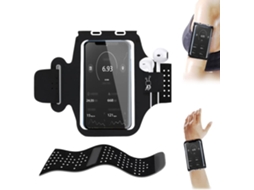 1 Braçadeira De Corrida Com Suporte Para Celular, Compatível Com Aparelhos De Até 6,5 Polegadas, Preta.