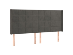 Cabeceira de Cama com Abas Veludo Cinzento Escuro MAISON EXCLUSIVE (203x16x118 cm)