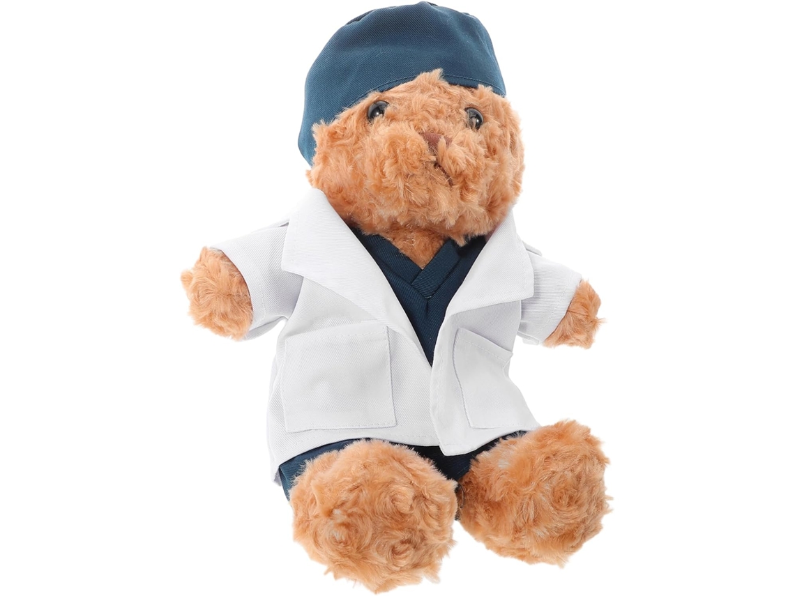 Ursinho De Pelúcia Criativo Com Roupa Médico, Boneco 30cm Para