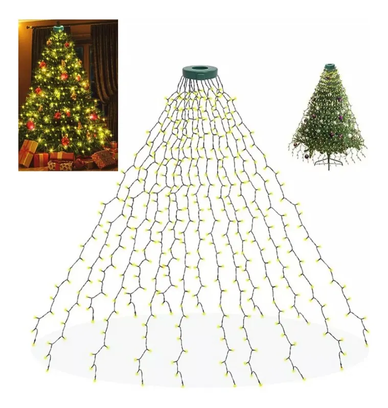 Novas Luzes De Corda Para Árvore De Natal Com 8 Modosvayotoy