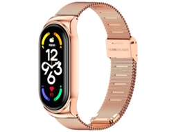 Pulseira Xiaomi Smart Band 7 Milanesa Clipe Dourado Rosa Oem