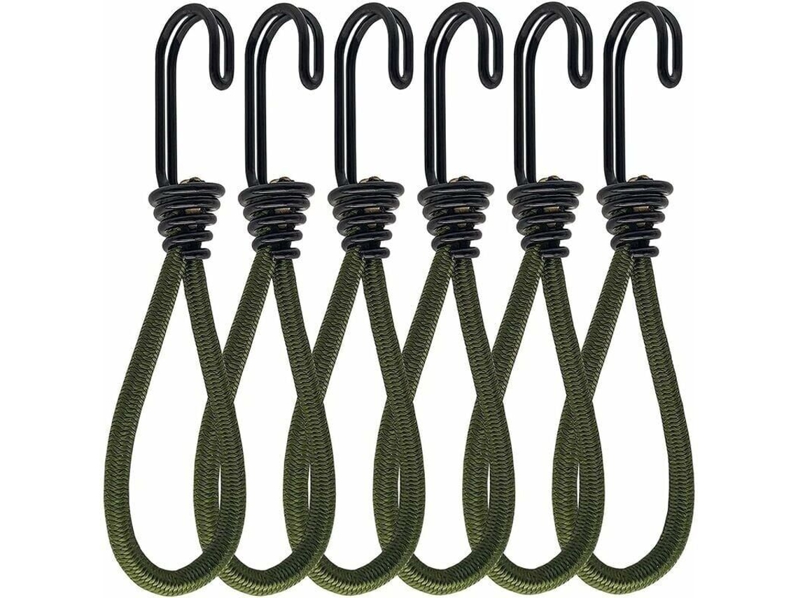 Pacote Com 6 Elásticos Ganchos. Gancho Para Cordões Ou Fitas. Banners, Barracas, Sacos De Dormir E Lonas