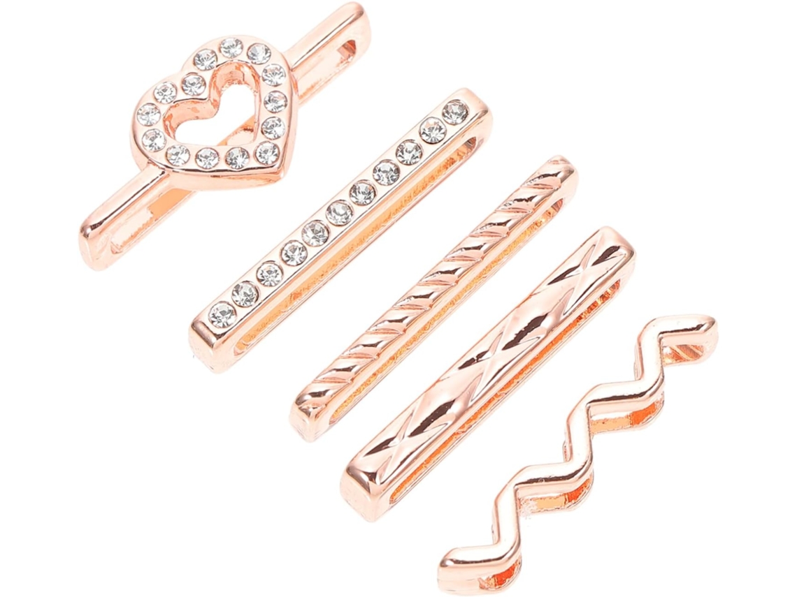 Conjunto De 5 Anéis Decorativos De Liga Metálica Para Pulseira De Relógio, Compatíveis Com Apple Wat Gokoco