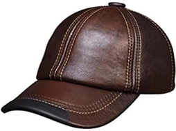Casquette de Baseball em Cuir Véritable SFUSHOS (marrom)
