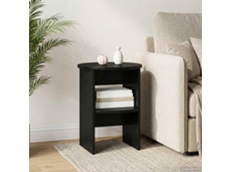 Vidaxl Armário Lateral Preto Ø40 X 50 Cm Madeira Engenheirada