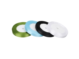 Cinta De Seda 1cm Ancho 22m Largo Impermeable Reutilizable 4 Colores Azul Cielo Negro Blanco Verde