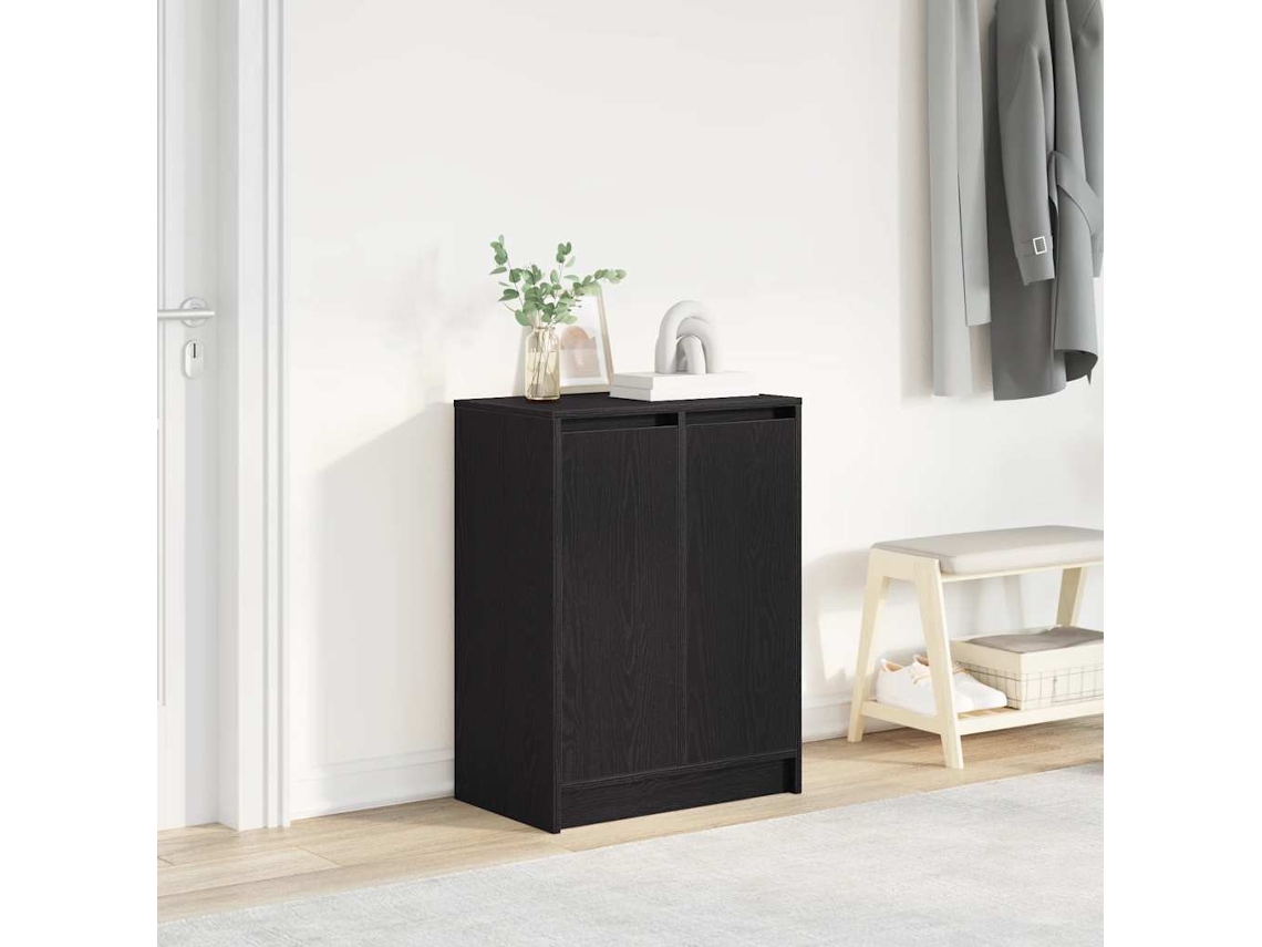 Vidaxl Sapateira 57x34x76 Cm Derivados De Madeira Carvalho Preto