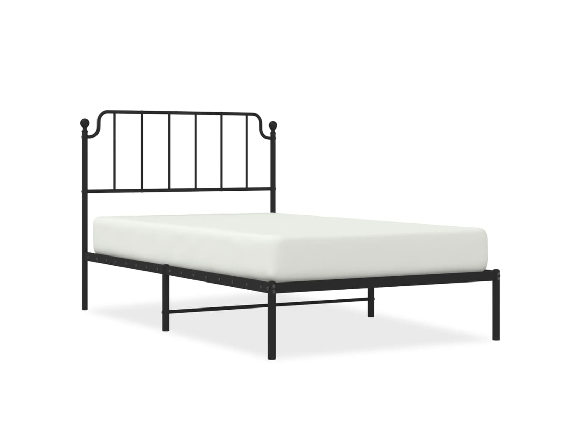 Estrutura de Cama com Cabeceira Metal Preto MAISON EXCLUSIVE 107x203 cm