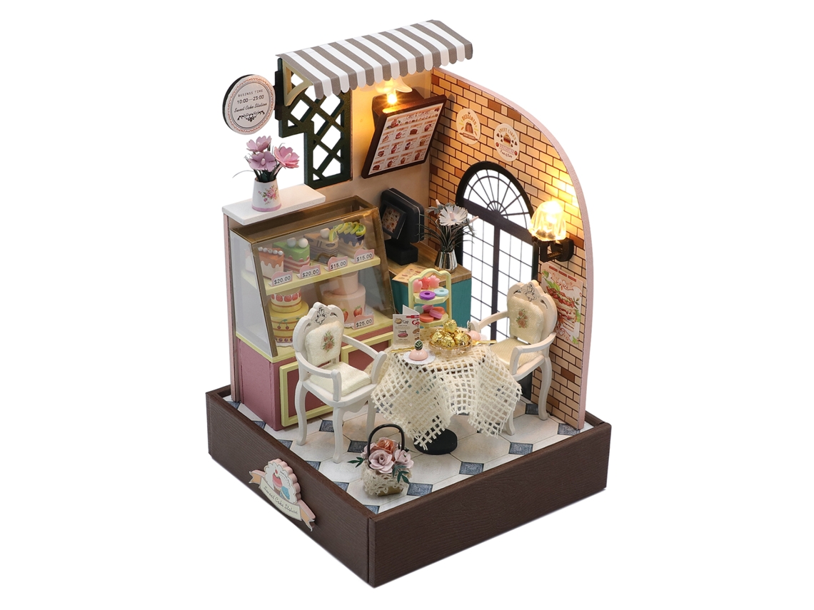 Maquete 3d Da Confeitaria Sweet Diary, Com Luzes Led, 15x10x10 Cm