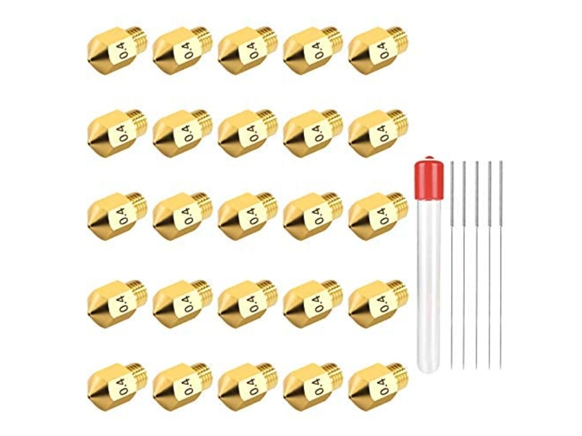 25pcs 0,4 Mm Ender 3 Bocal Mk8 Bico Extrusor De Impressora 3d Aquaforge