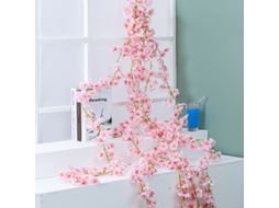 Guirlanda artificial de flor de cerejeira Baok, em formato de vagem de sakura, para decoração de casa, quarto e escritório, rosa claro.