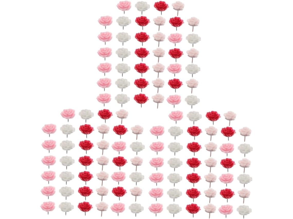 120 Unidades De Alfinetes Decorativos Em Formato Flor Para Mesa