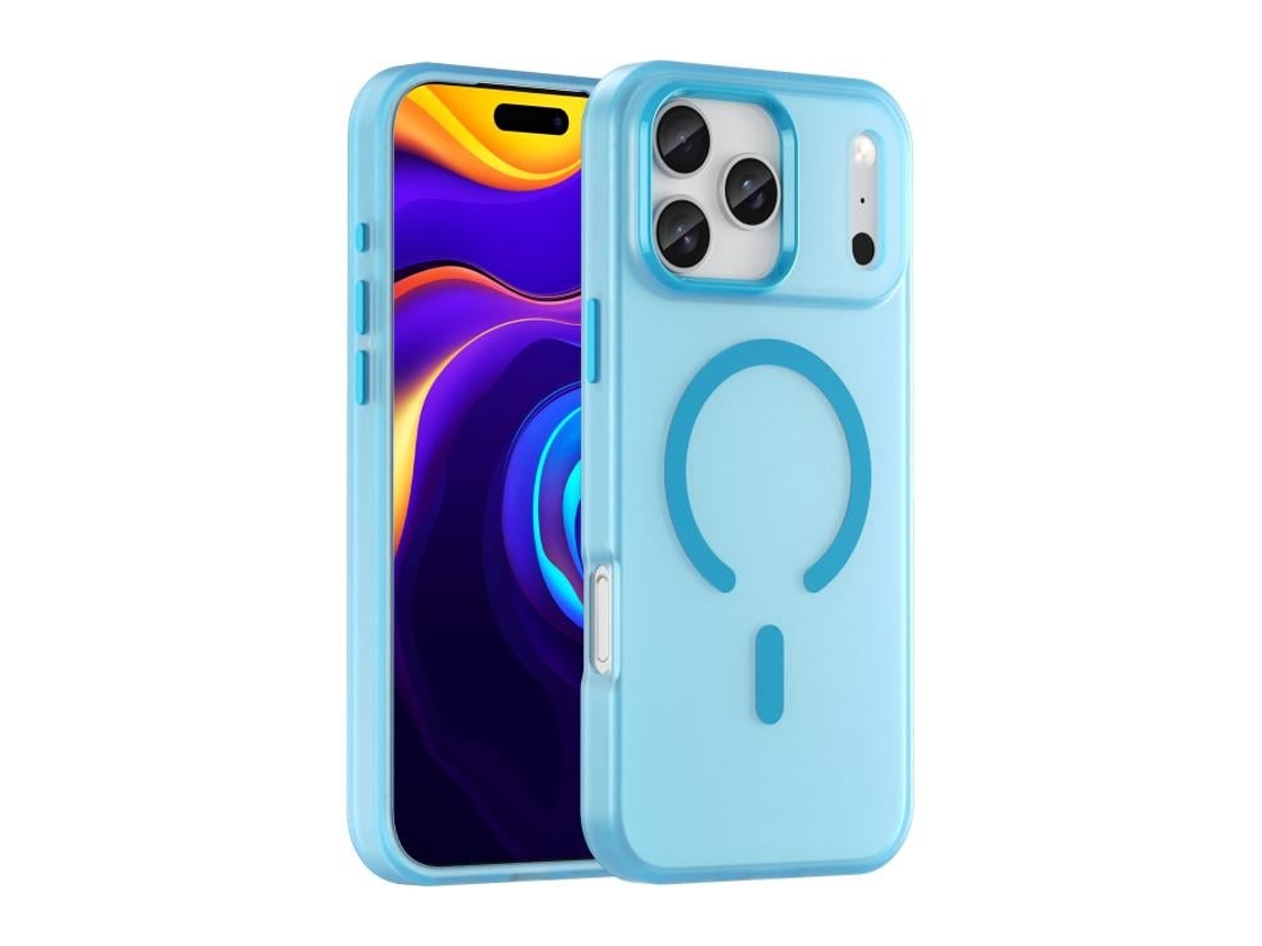 Capa Híbrida Translúcida Para Iphone 17 Pro Max - Tpu E Pc Com Magsafe | Fosca - Azul